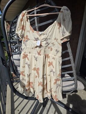 RARE AE Butterfly Floral Knot Detail Dress